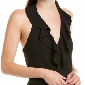 Alice & Olivia Dannette Ruffled Cropped Halter Top, Size 4